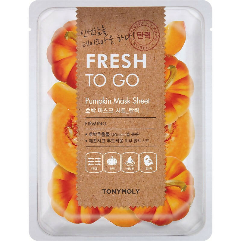 Tonymoly Fresh To Go Pumpkin Mask Sheet Firming - Korean Skincare 