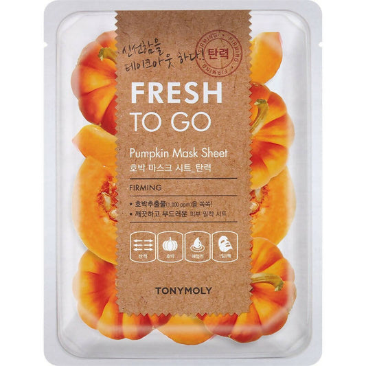 Tonymoly Fresh To Go Pumpkin Mask Sheet Firming - Korean Skincare 