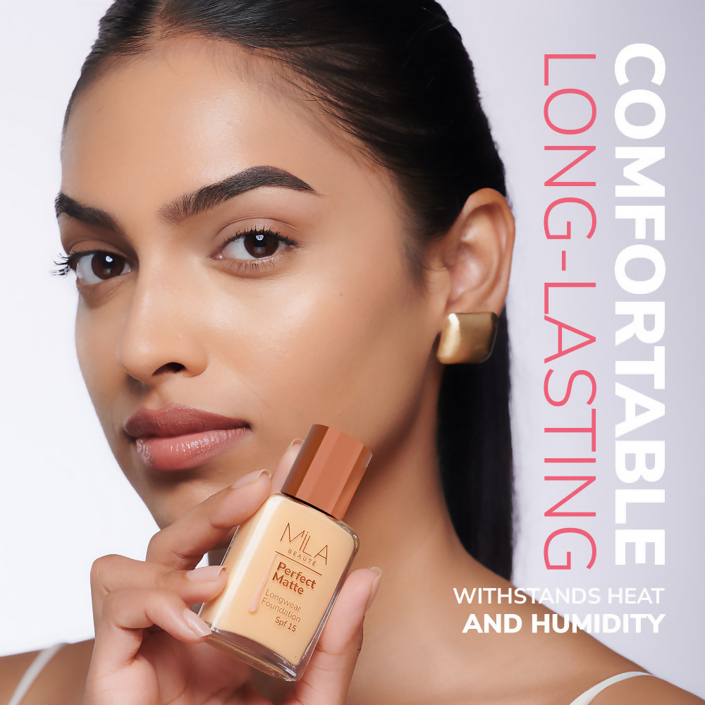 Mila Beaute Perfect Matte Longwear Foundation with SPF 15 & Oil Control Formula - Blush 