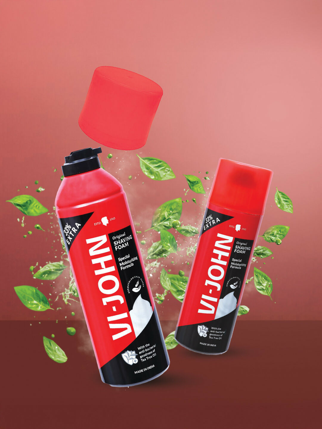 VI-JOHN Original Dermatologically Tested Special Moisturising Formula Shaving Foam with Vitamin E & Tea Tree Oil  Grab2Buy VI-JOHN Grab2Buy