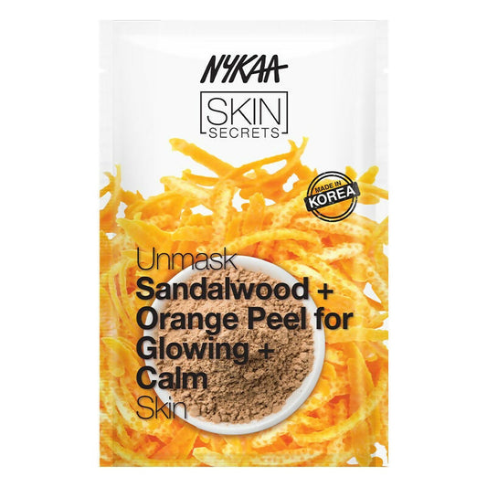 Nykaa Skin Secrets Indian Rituals Sandalwood + Orange Peel Sheet Mask For Glowing & Calm Skin 