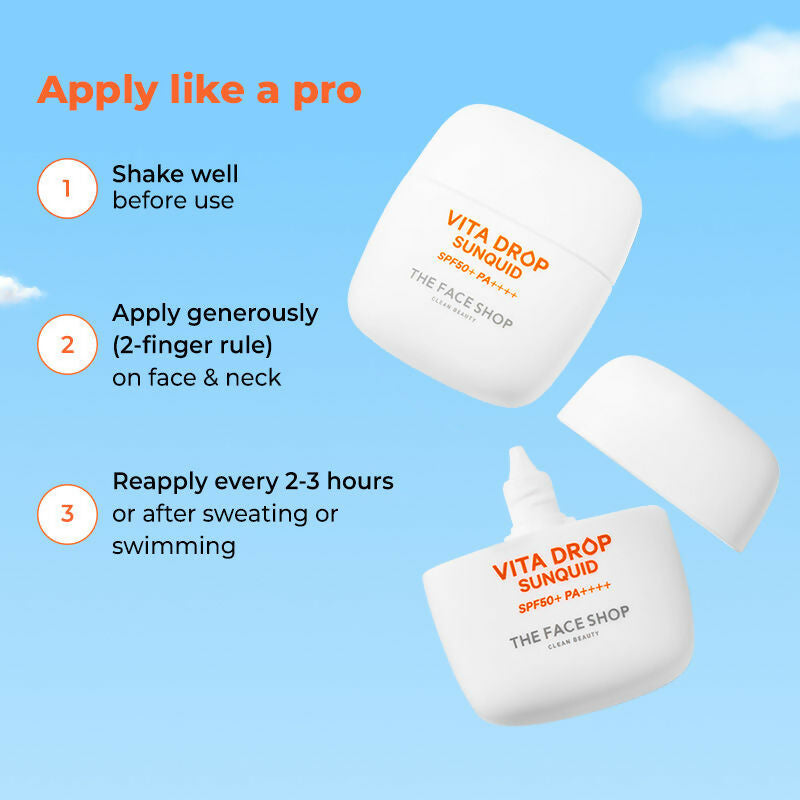 The Face Shop Korean Sunquid- SPF50+ PA++++ Fluid Sunscreen  Grab2Buy The Face Shop Grab2Buy