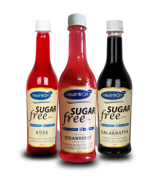 Newtrition Plus Sugar Free Rose + Strawberry + Kalakhatta Syrup 
