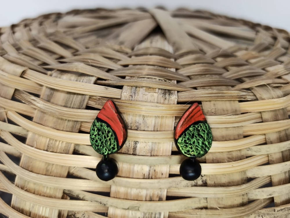 Terracotta Water Drop Ear Studs