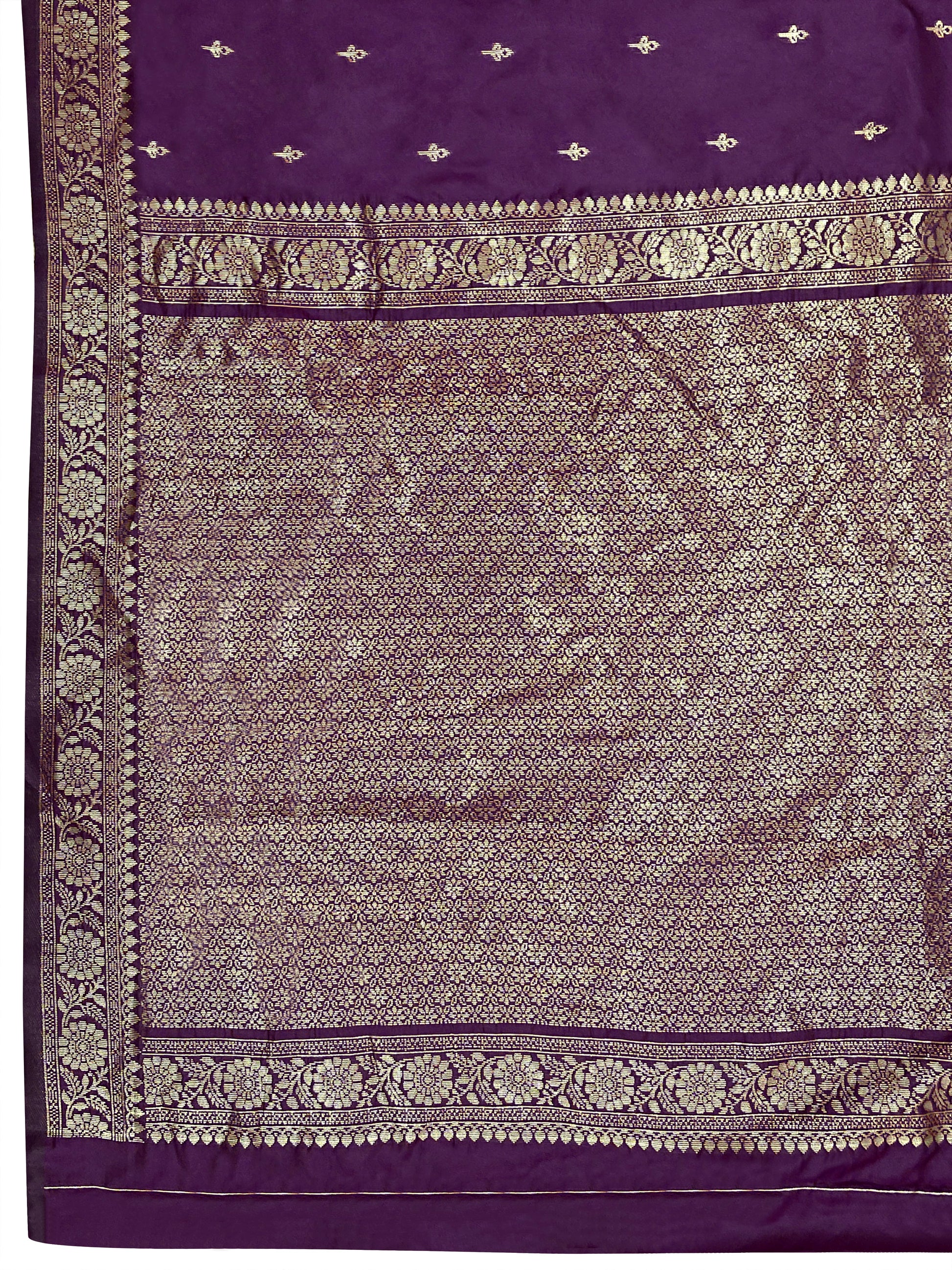 MANOHARI Banarasi Silk Blend Jacquard Work Saree - Purple