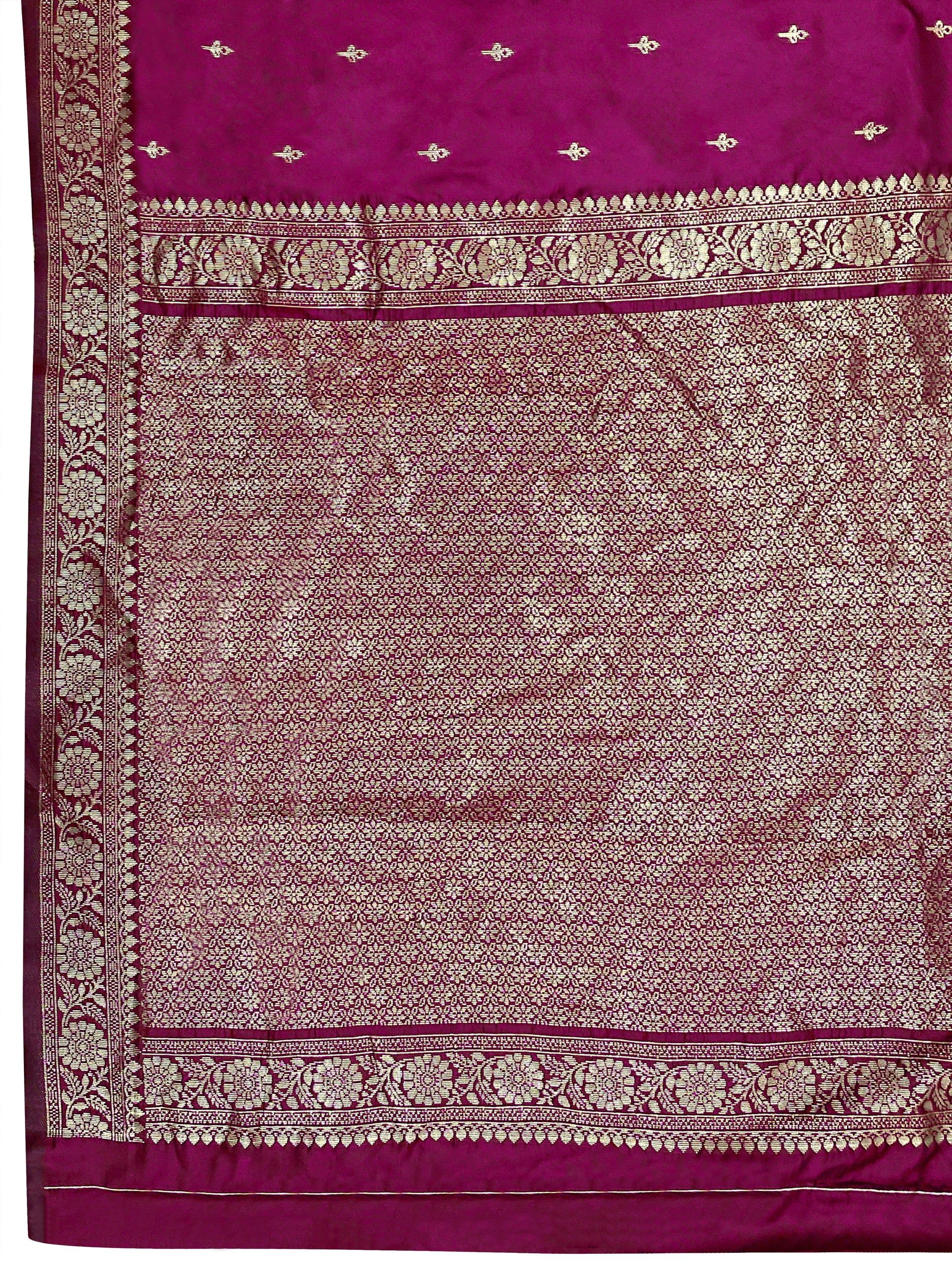 MANOHARI Banarasi Silk Blend Jacquard Work Saree - Purple