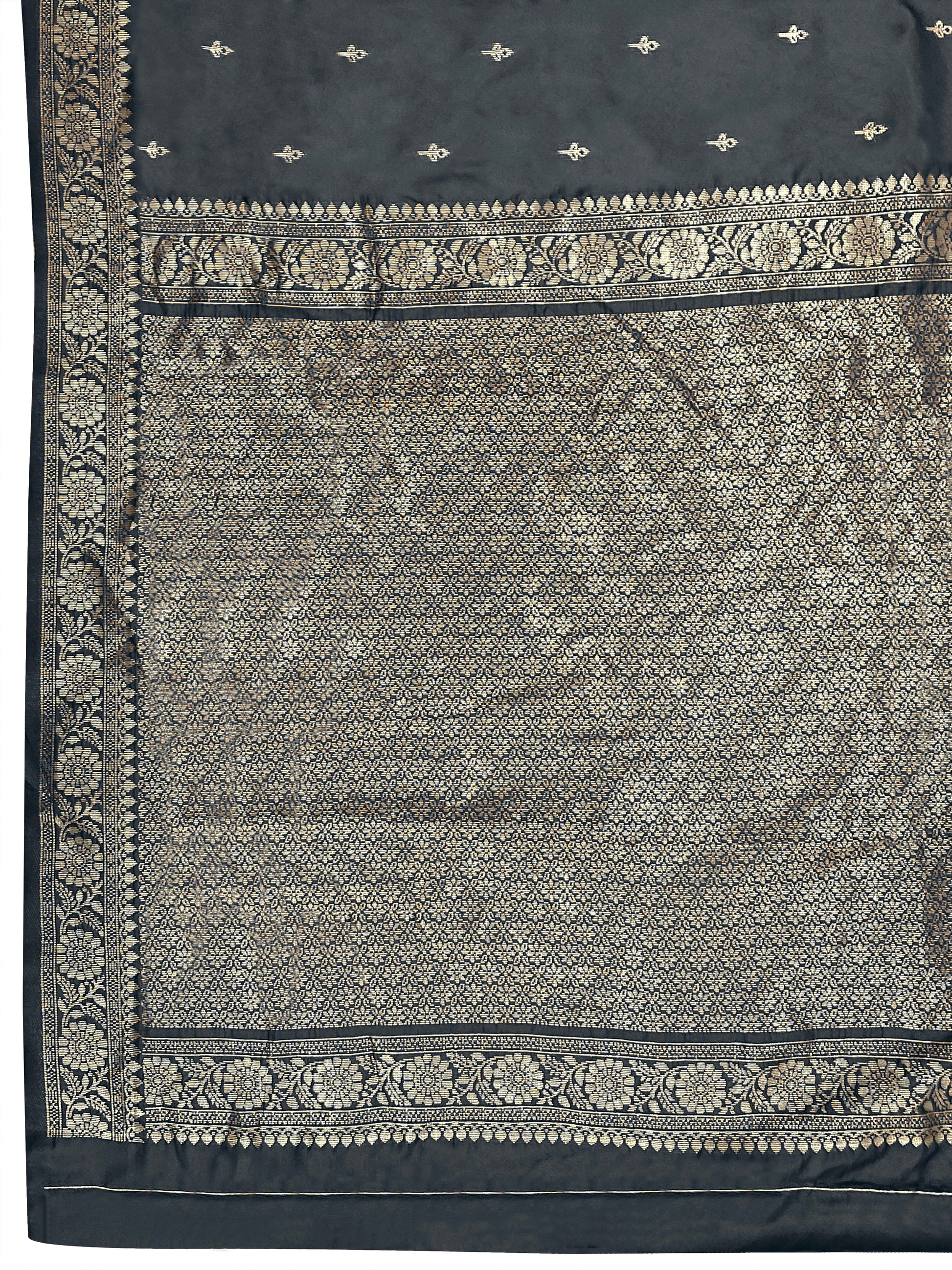 MANOHARI Banarasi Silk Blend Jacquard Work Saree - Grey
