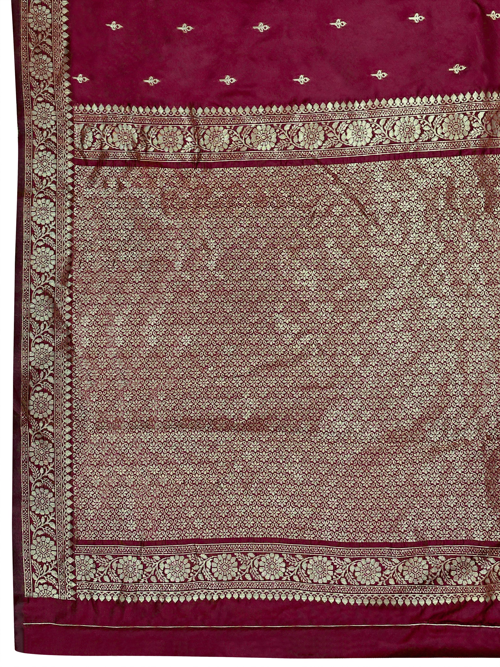 MANOHARI Banarasi Silk Blend Jacquard Work Saree - Red