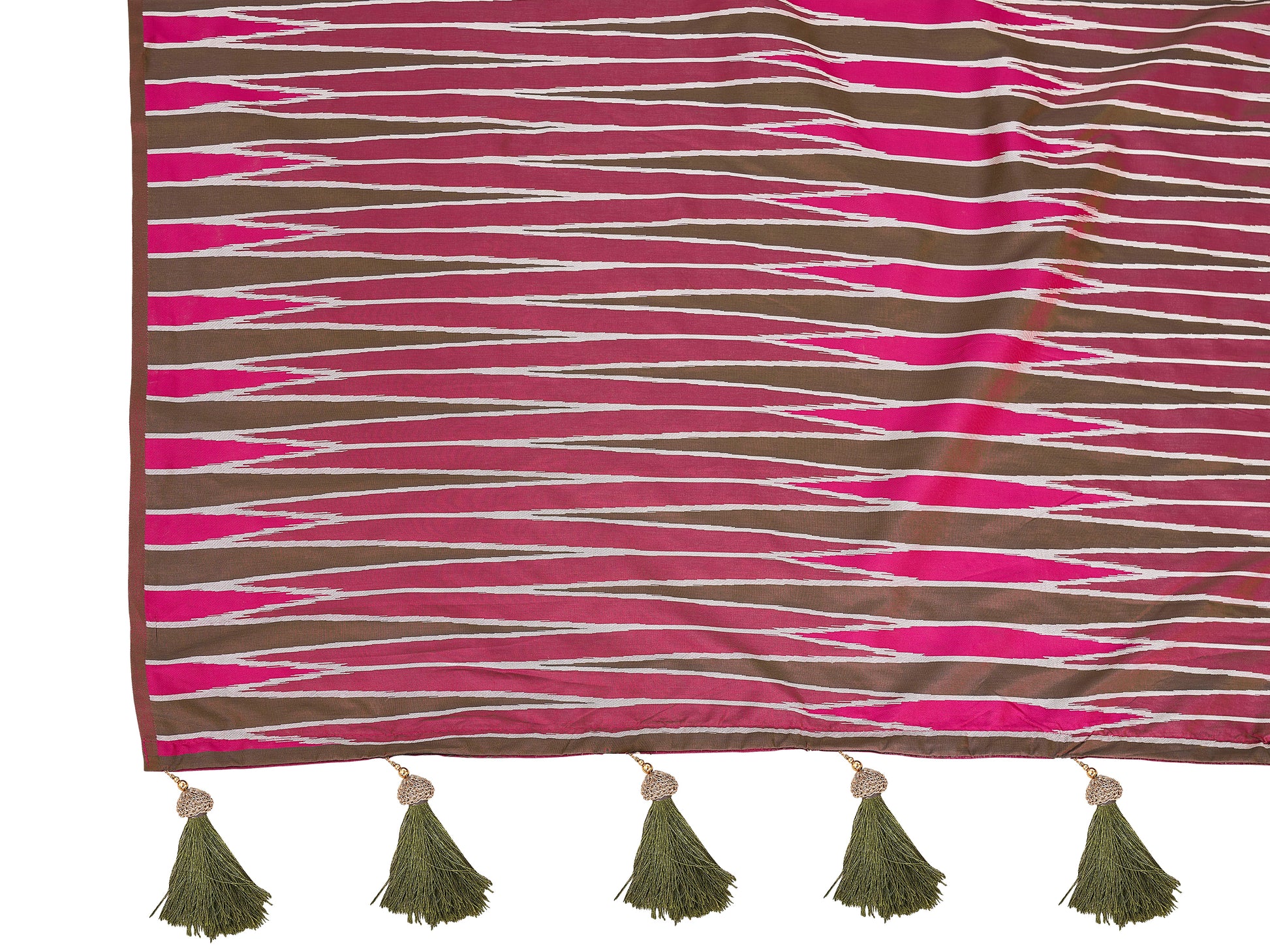 MANOHARI Banarasi Silk Blend Jacquard Work Saree - Pink