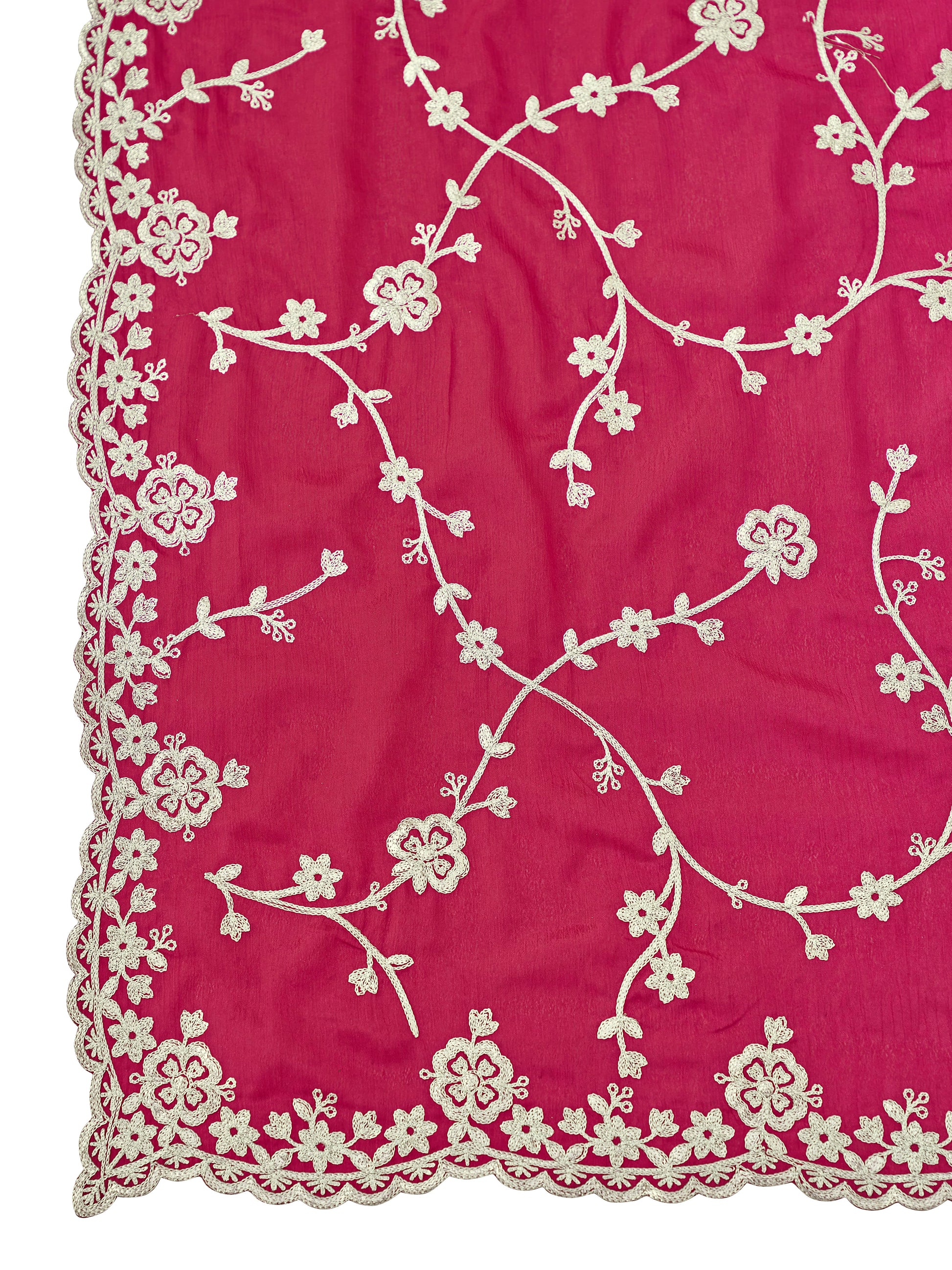 MANOHARI Georgette Embroidered Work Saree - Pink