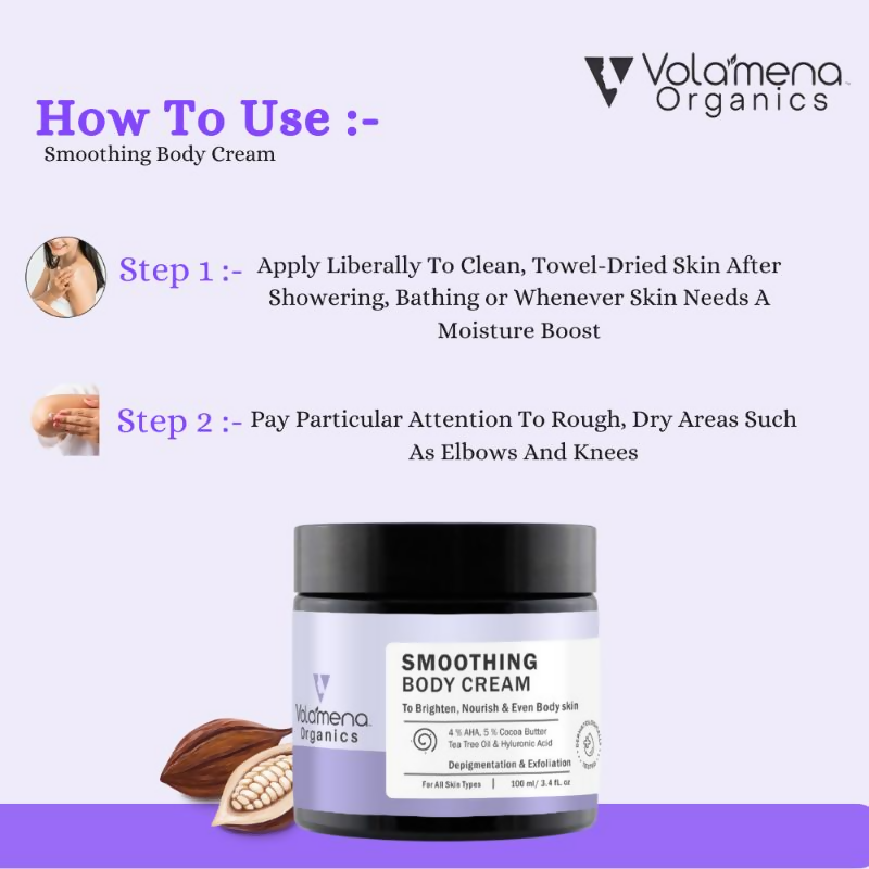 Volamena Smoothing Body Cream With AHA & Cocoa Butter  Grab2Buy Volamena Grab2Buy