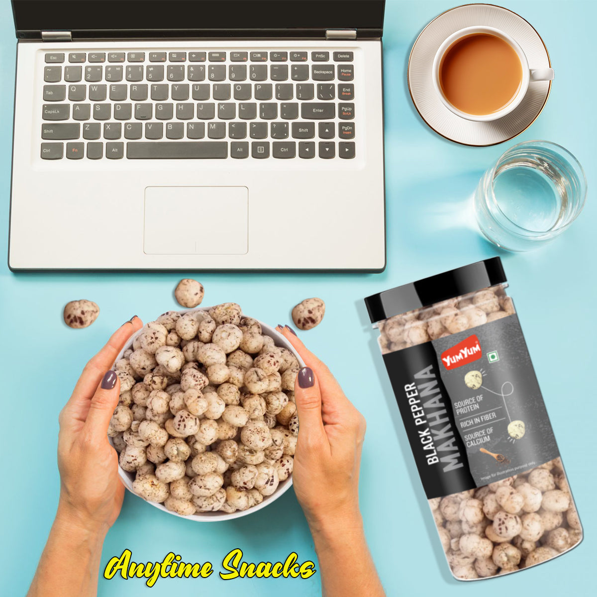 Yum Yum Black Pepper Makhana Jar  Grab2Buy Yum Yum Grab2Buy