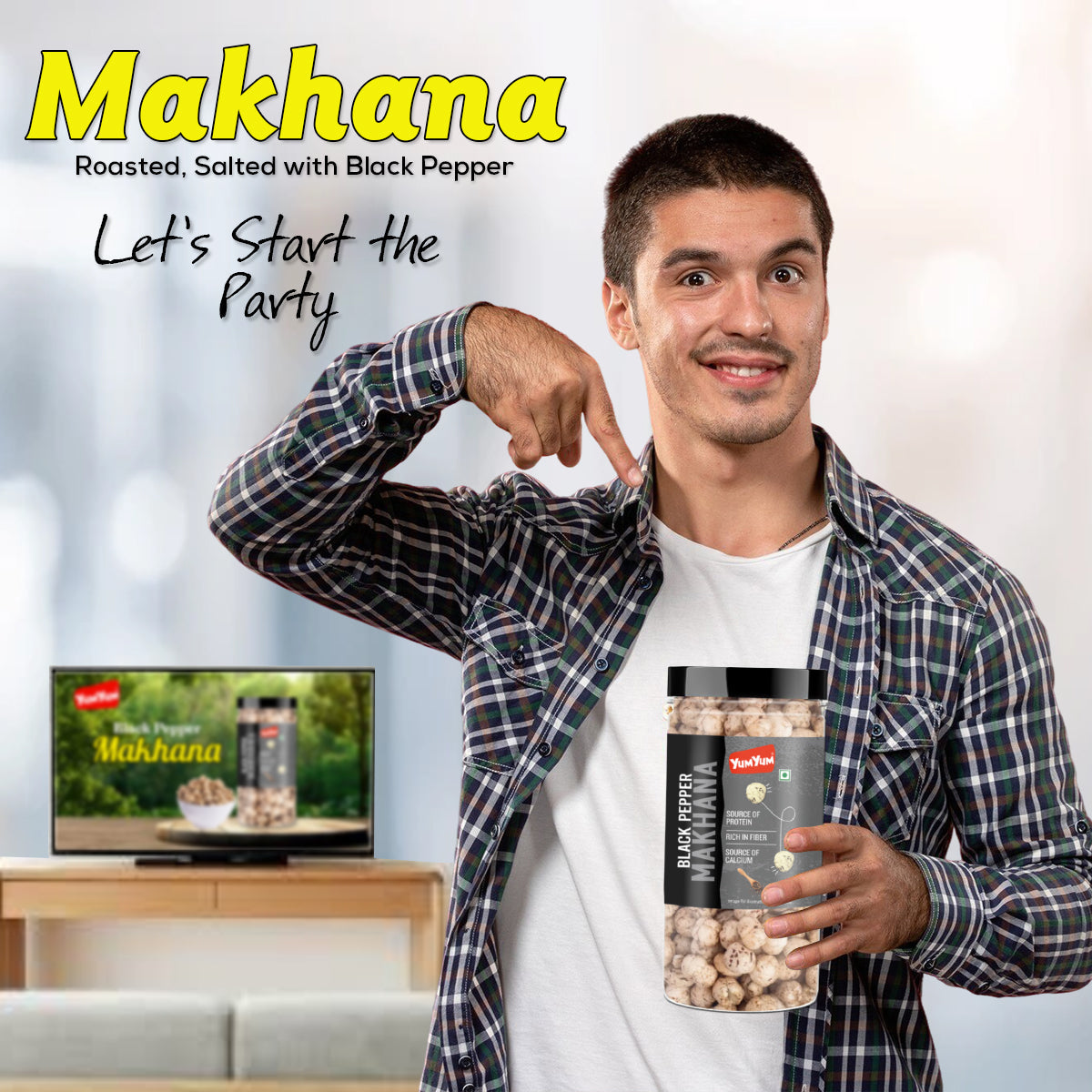 Yum Yum Black Pepper Makhana Jar  Grab2Buy Yum Yum Grab2Buy