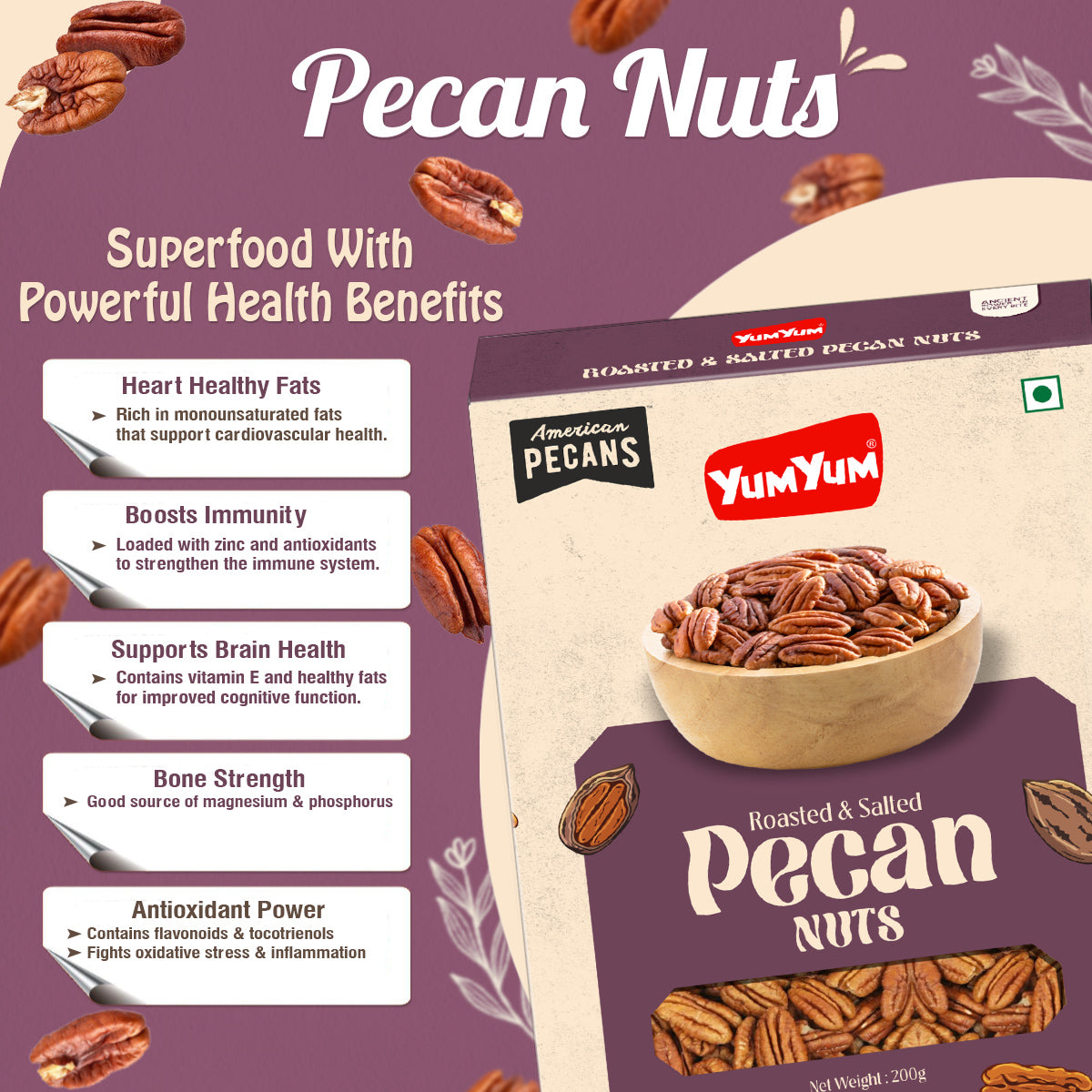 Yum Yum Roasted Pecan Nuts Box  Grab2Buy Yum Yum Grab2Buy