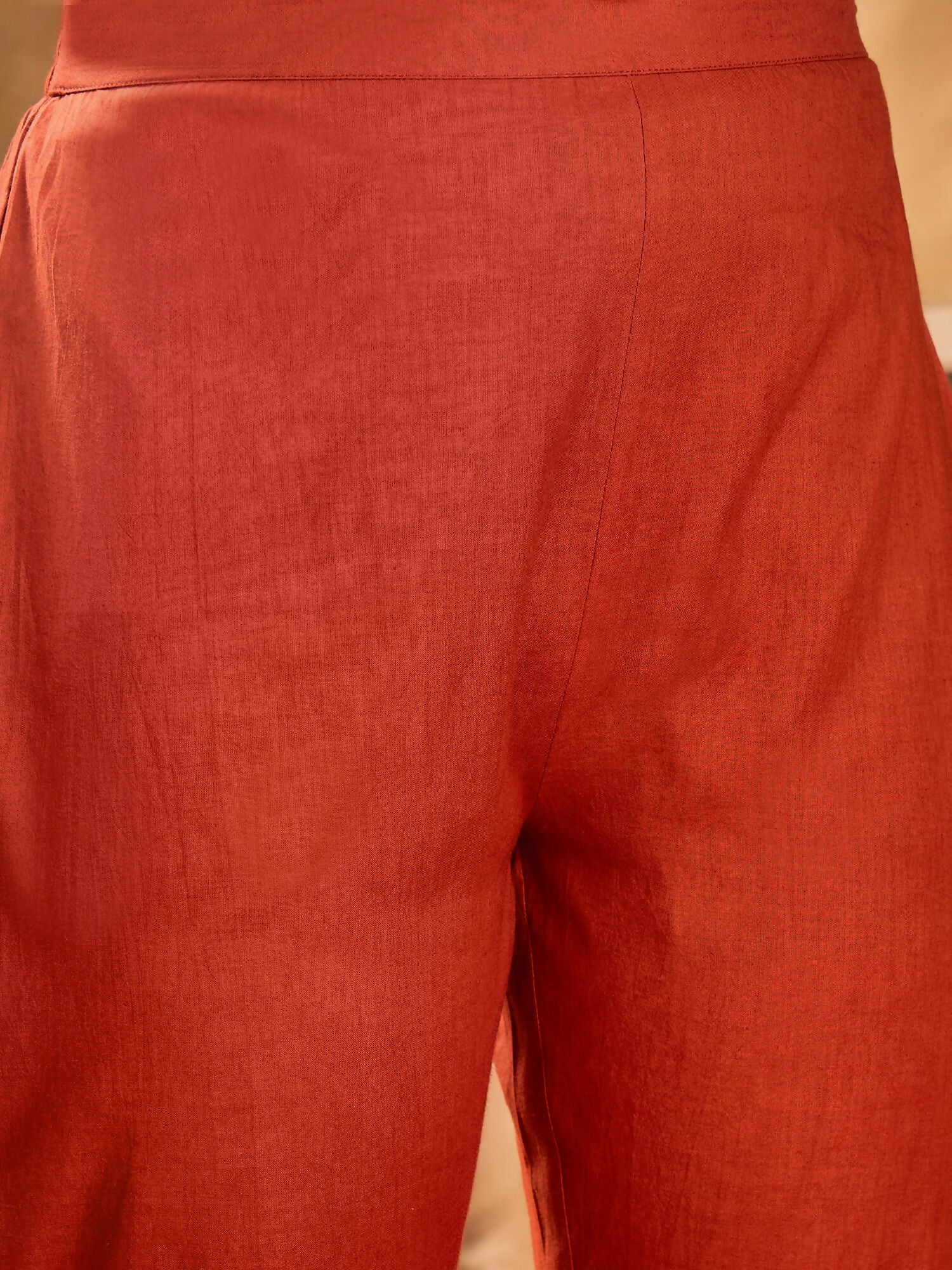 Joban Fashion Embroidery Rust Pure Cotton Cord Set