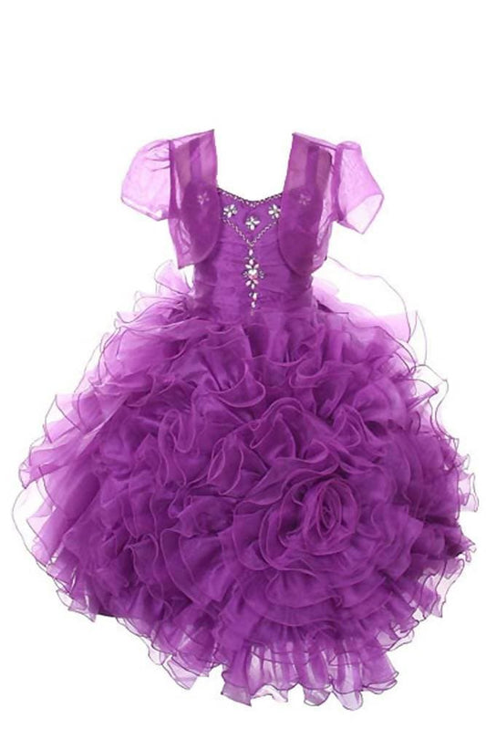 Asmaani Baby Girls Purple Tissue Net Knee Length Frock (AS-DRESS_2215) - Grab2buy