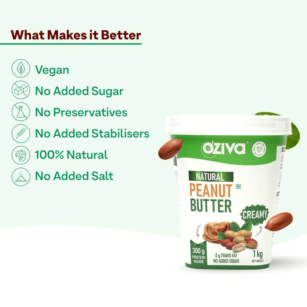 OZiva Natural Peanut Butter-Creamy 
