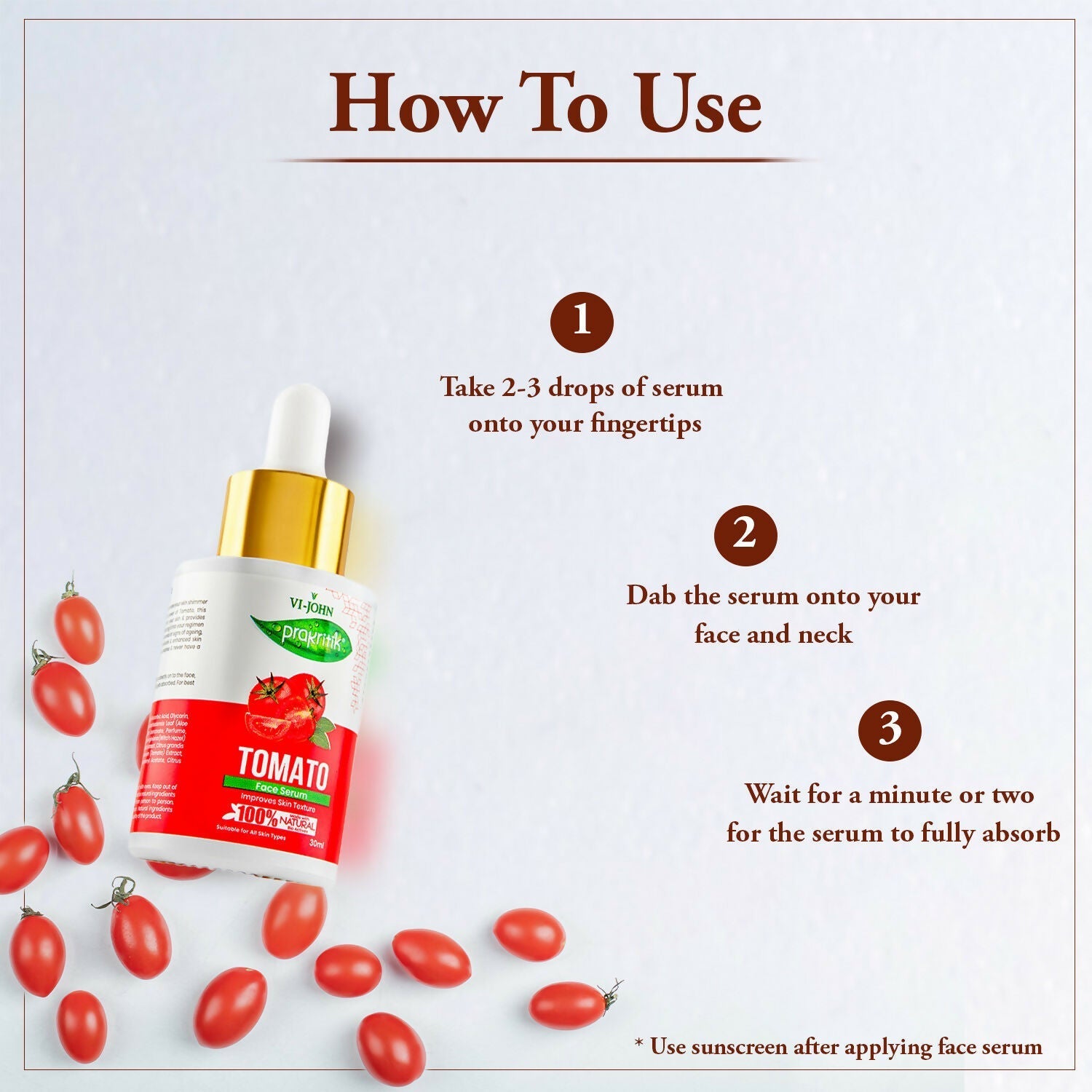 VI-JOHN Prakritik Tomato Face Serum, Moisturizes & Hydrates, Made With 100% Natural Bio Actives  Grab2Buy VI-JOHN Grab2Buy