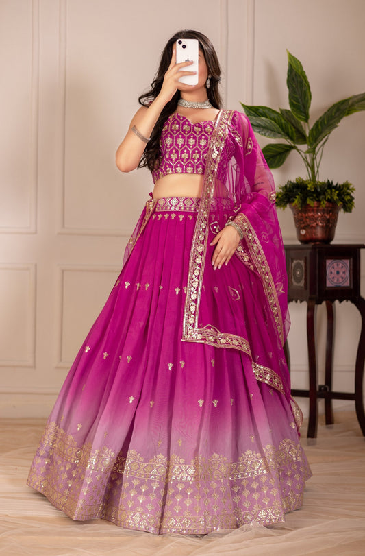 Lehenga Mart Designer Wedding Lehenga choli for Women - pink