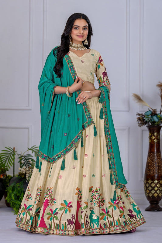 Lehenga Mart Designer Wedding Lehenga choli for Women - Off white