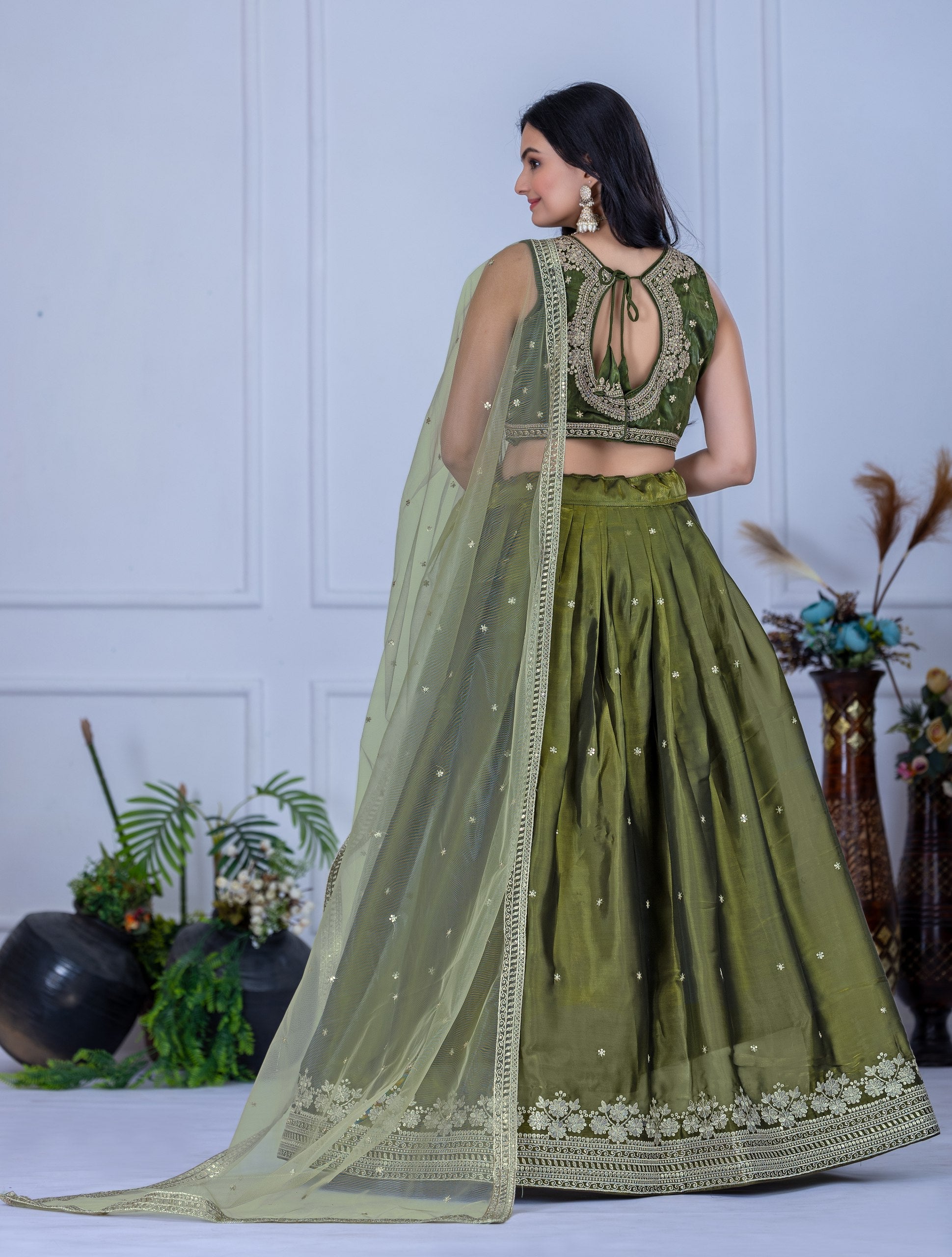Lehenga Mart Designer Wedding Lehenga choli for Women - Mehndi