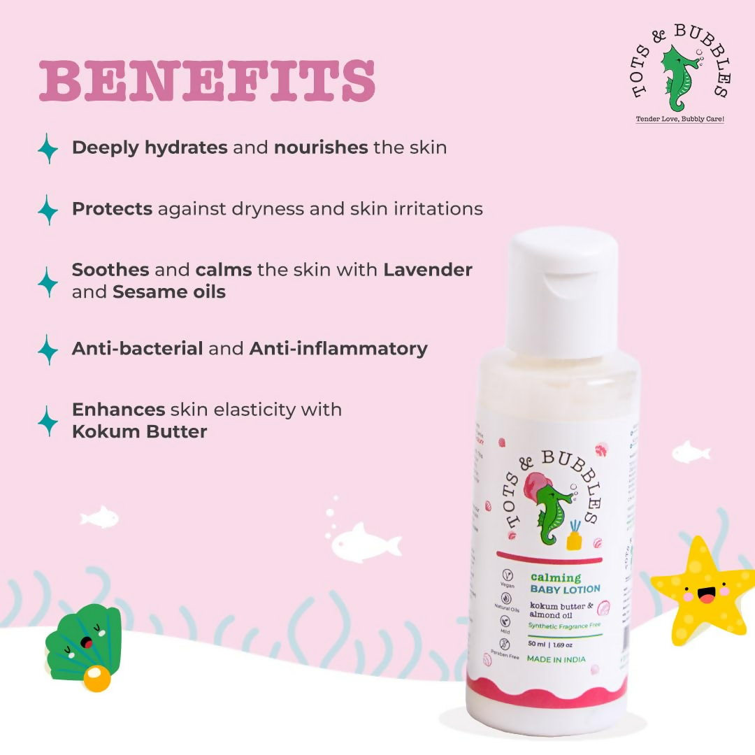 Tots & Bubbles Calming Baby Body Lotion with Kokum Butter & Sweet Almond Oil 
