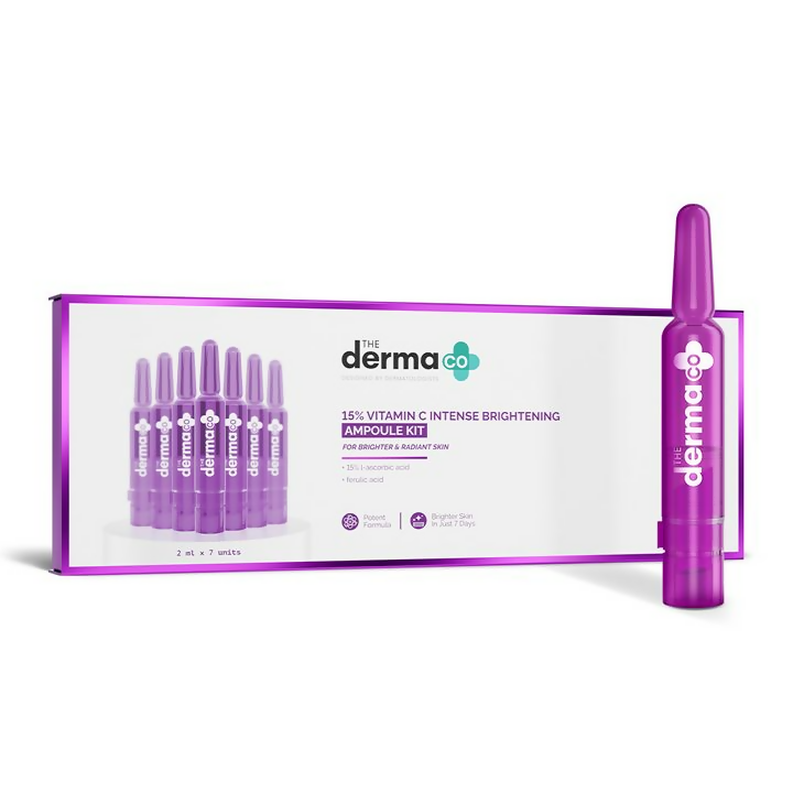 The Derma Co 15% Vitamin C Intense Brightening Ampoule Kit  Grab2Buy The Derma Co Grab2Buy