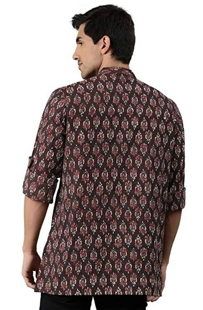 Janasya Men's Brown Cotton Kurta