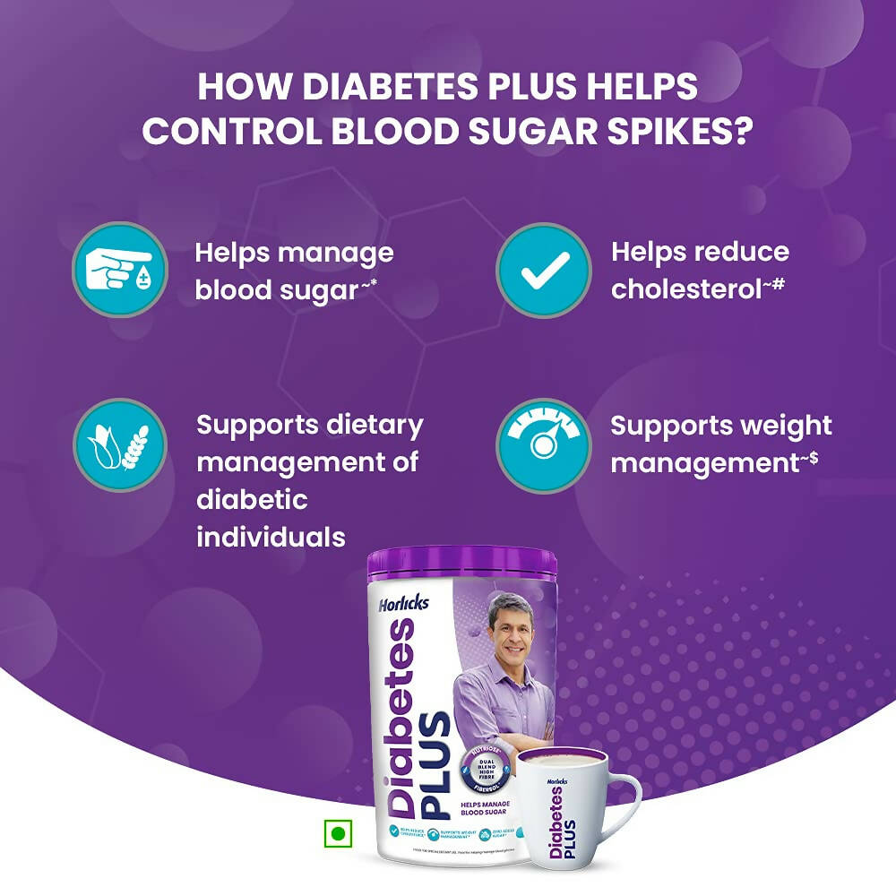 Horlicks Diabetes Plus - Sugar Free Protein Powder, Diabetic Nutrition Drink 
