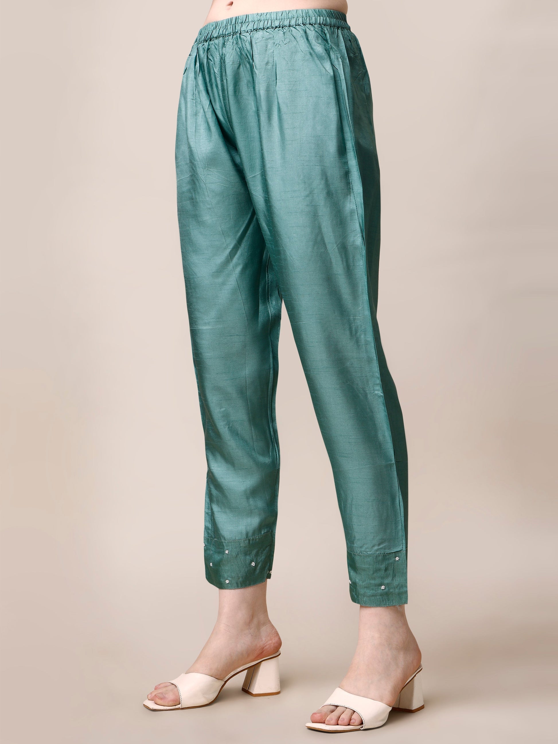 Embroidered Kurta With Pant & Dupatta Set, Multicolor - Hiral Fashion