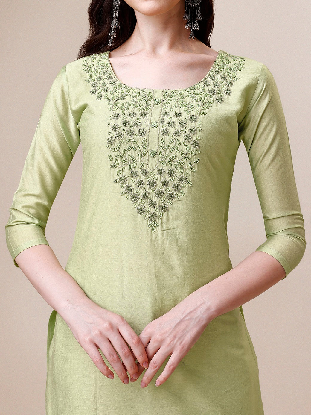 Embroidered Kurta With Pant And Dupatta Set, Multicolor - Hiral Fashion