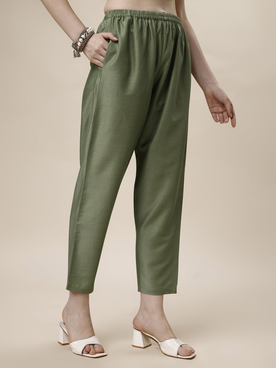 Embroidered & Leheriya Kurta With Pant And Dupatta Set, Multicolor - Hiral Fashion