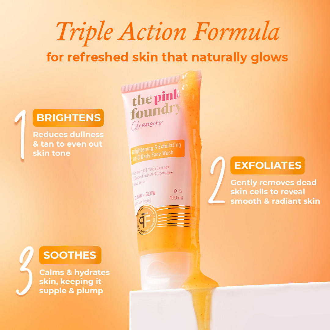 The Pink Foundry Brightening & Exfoliating Vit C Daily Face Wash  Grab2Buy The Pink Foundry Grab2Buy