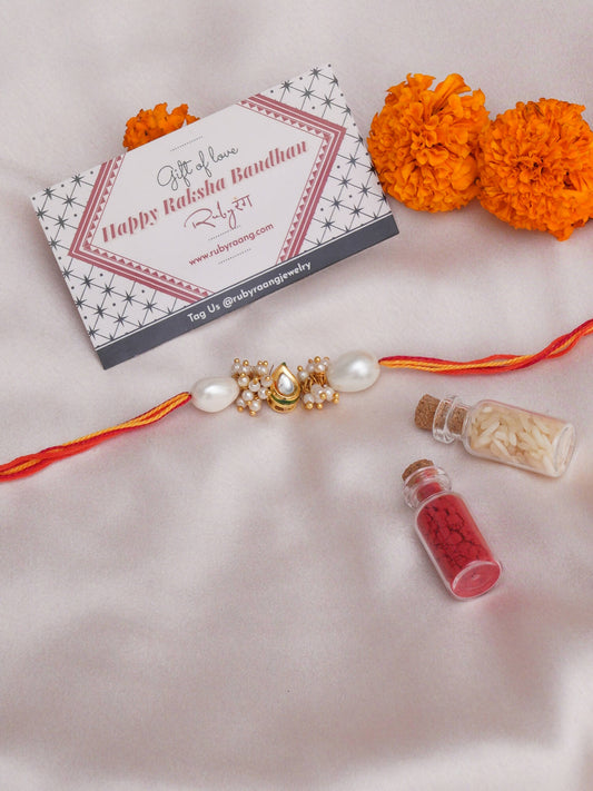 Designer kundan Rakhi - Ruby Raang