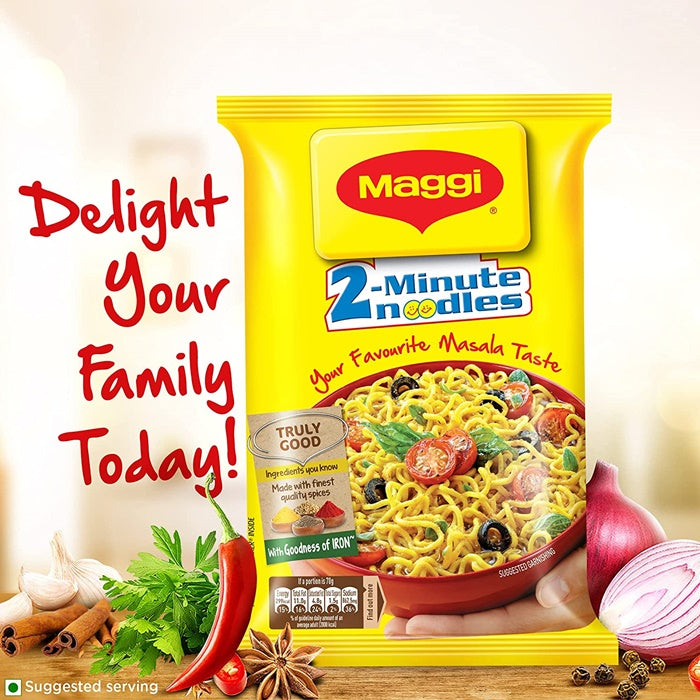 Nestle Maggi 2-Minute Noodles Masala 70g — Pack of 12 | Bulk Value Pack 