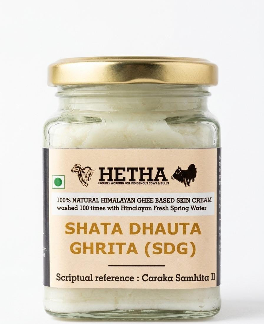 Hetha Shata Dhauta Ghrita Skin Cream - 100 times washed, Himalayan Ghee based Natural Skin Cream 