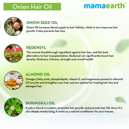 Mamaearth Onion Hair Oil With Onion Oil & Redensyl For Hair Fall Control