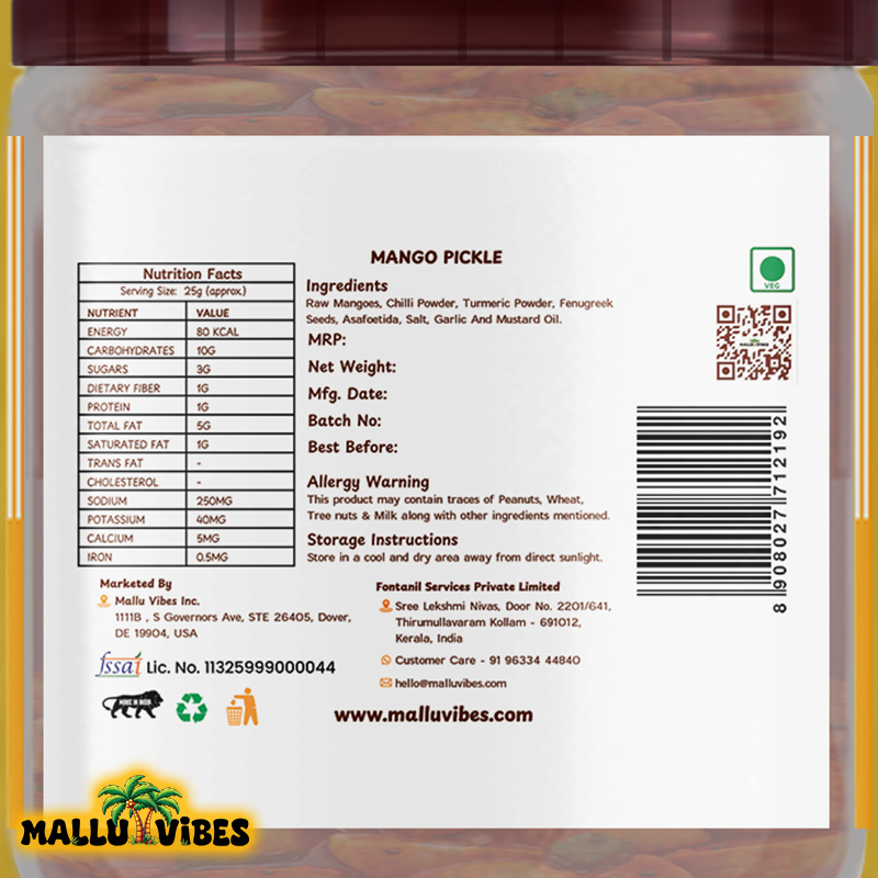 Mallu Vibes Home Made Mango Pickle 