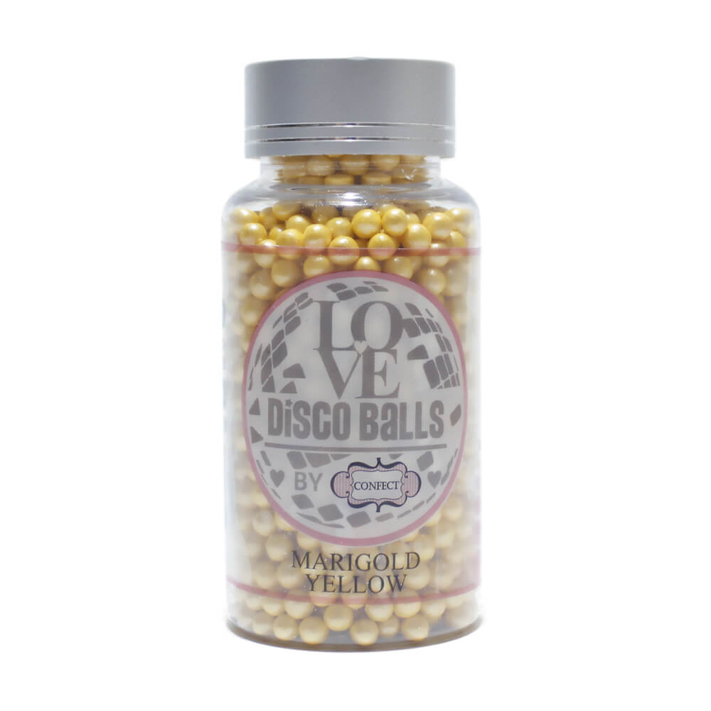 Confect Marigold Yellow Disco Balls Sprinkles 6 MM