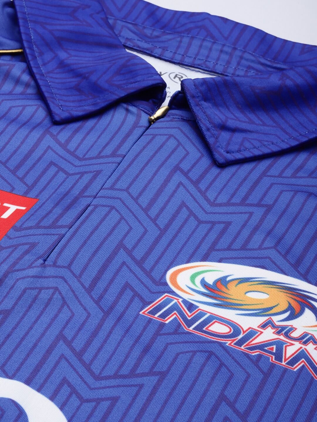 playR Men Printed Polo Collar Dri-FIT MI Official Match Jersey T-shirt IPL, T20 