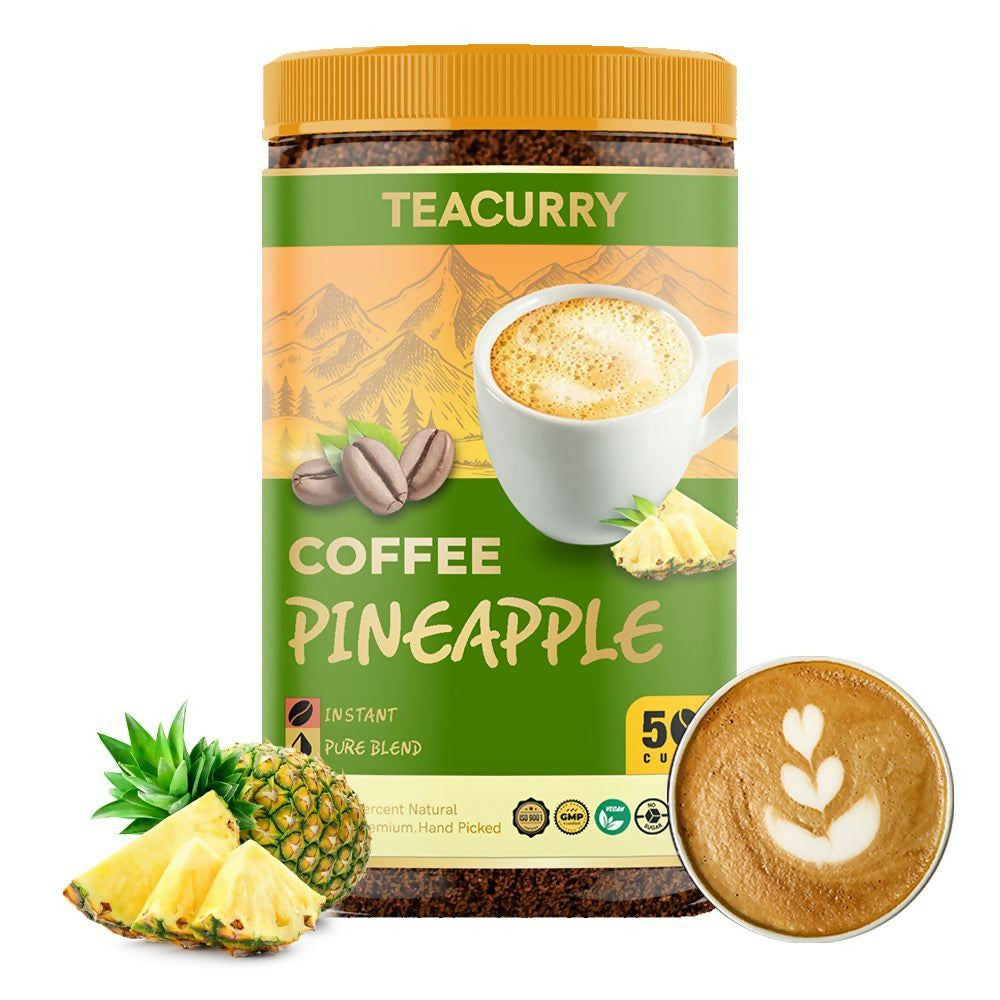 Teacurry Pineapple Instant Coffee Powder - Arabica Freeze Dried Coffee for Instant Hot & Cold Coffee - Grab2buy