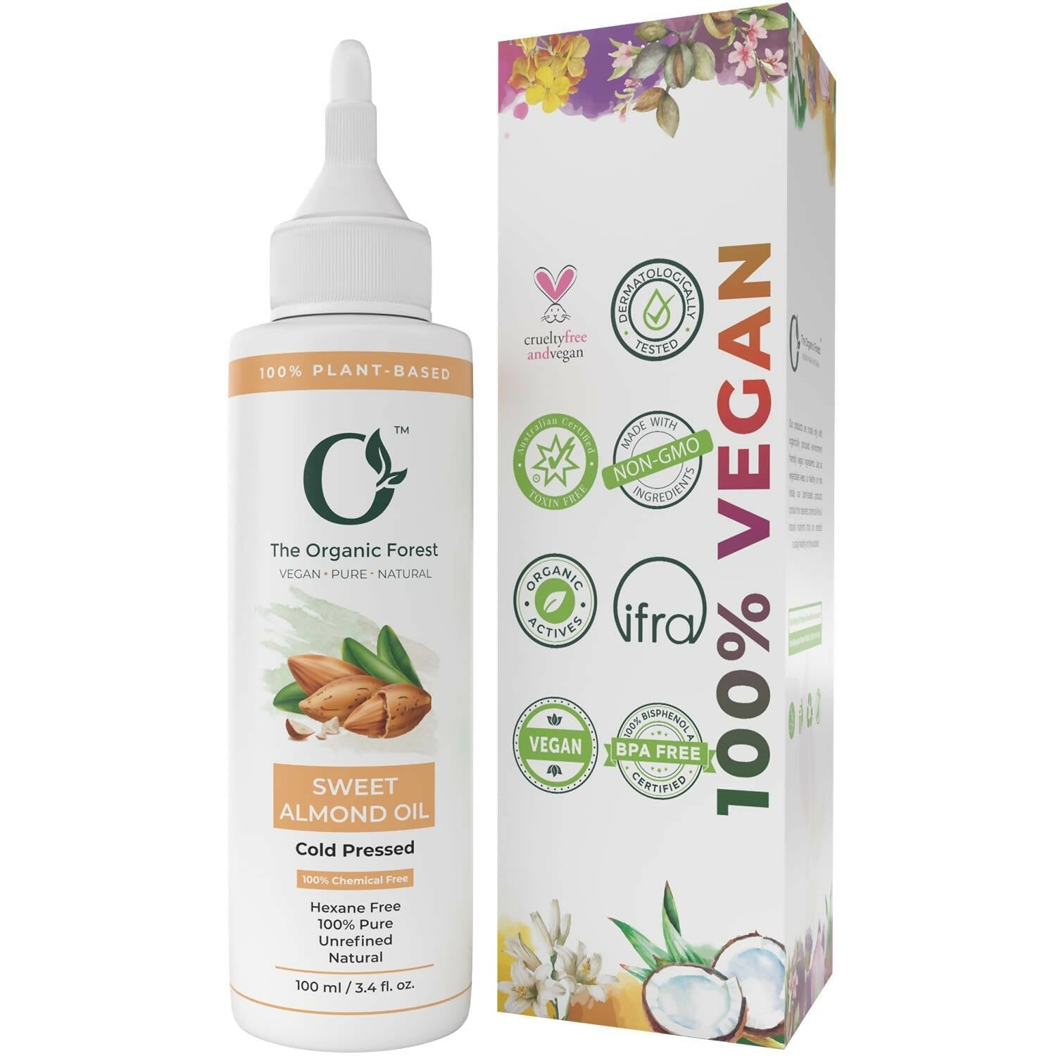 The Organic Forest Sweet Almond Oil For Skin, Face, Hair  Grab2Buy The Organic Forest Grab2Buy