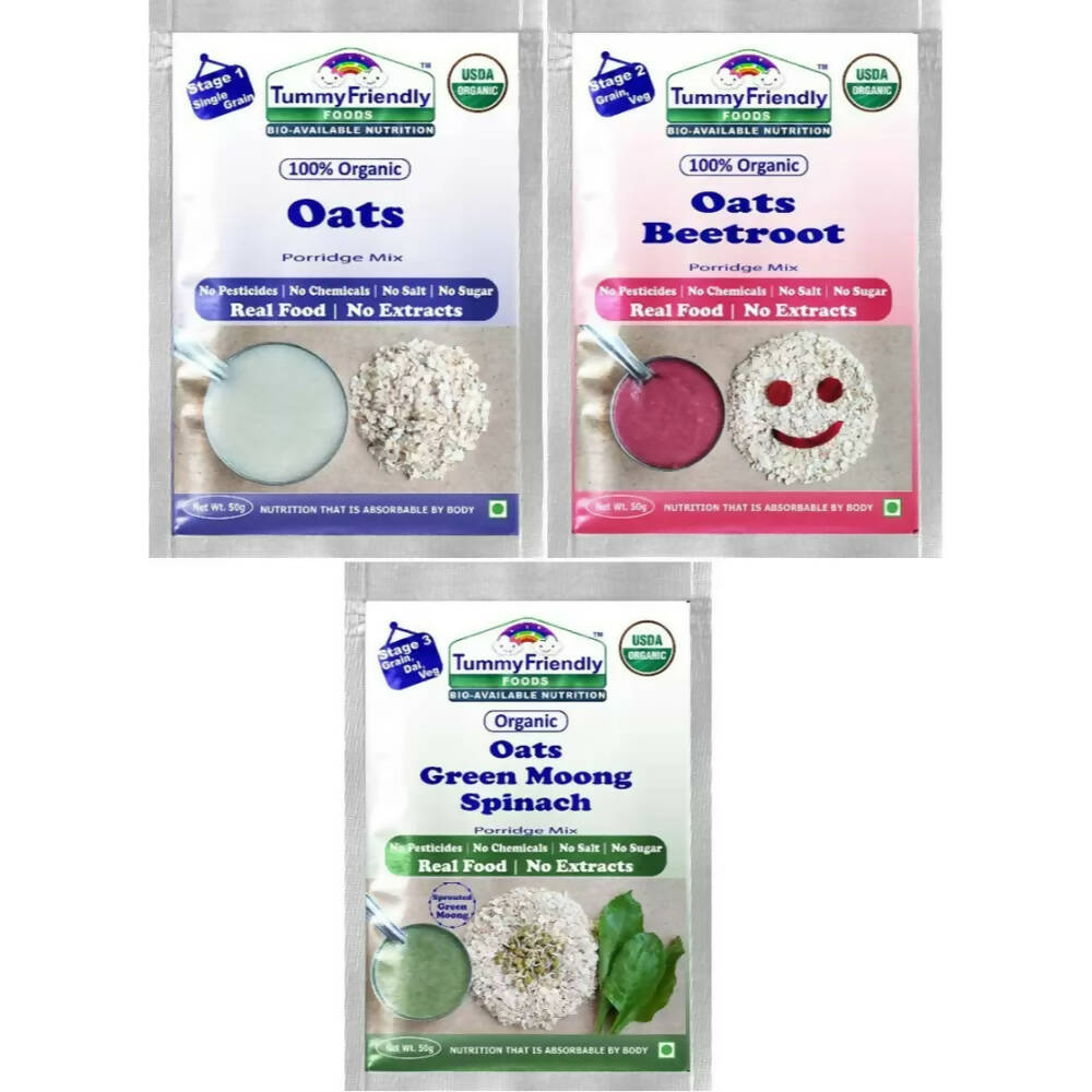 TummyFriendly Foods Certified Oats Porridge Mixes - Stage1, Stage2, Stage3  Grab2Buy TummyFriendly Foods Grab2Buy