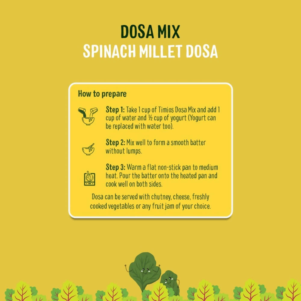 Timios Organic Millet Spinach Dosa Mix  Grab2Buy Timios Grab2Buy