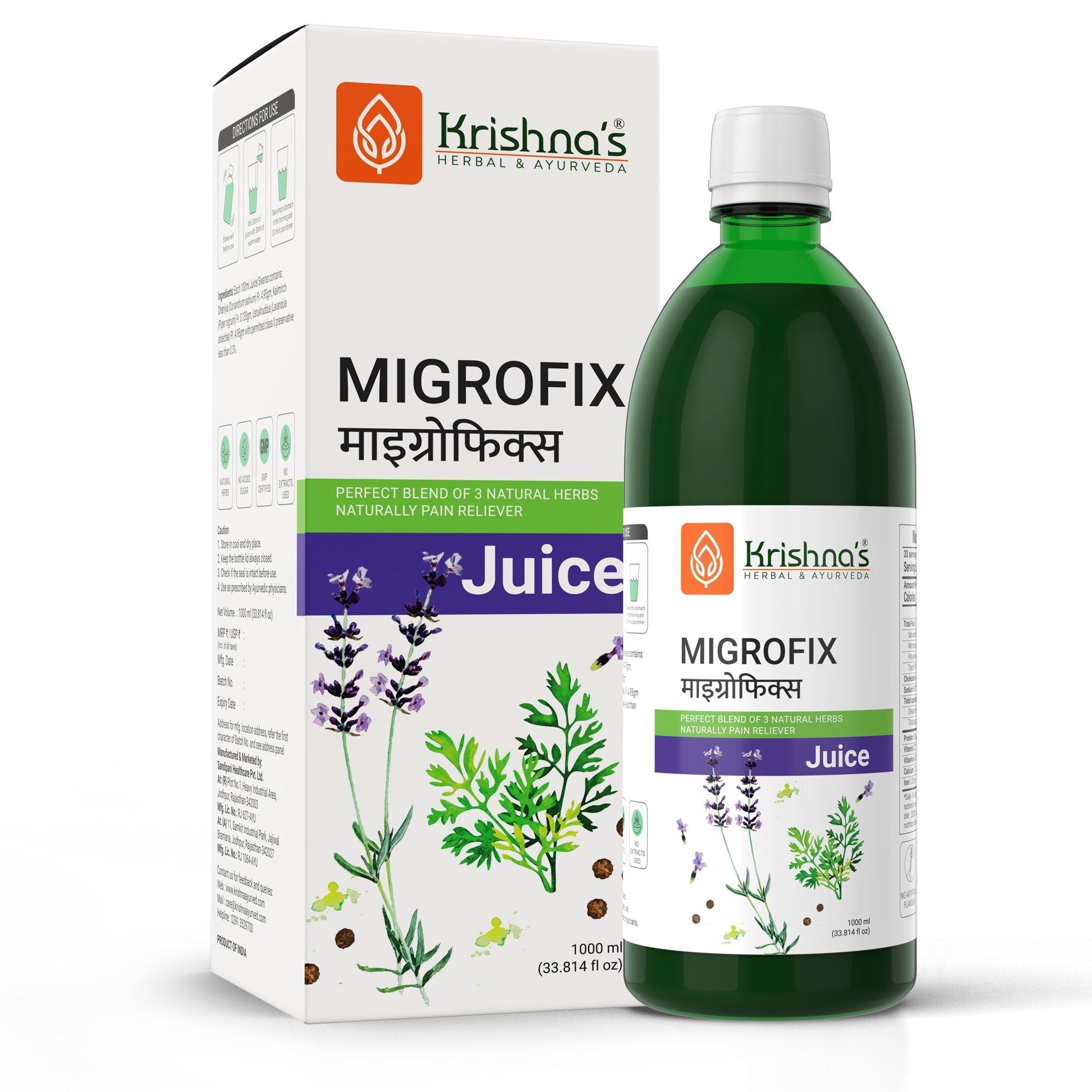 Krishna'S Herbal & Ayurveda Migrofix Juice 