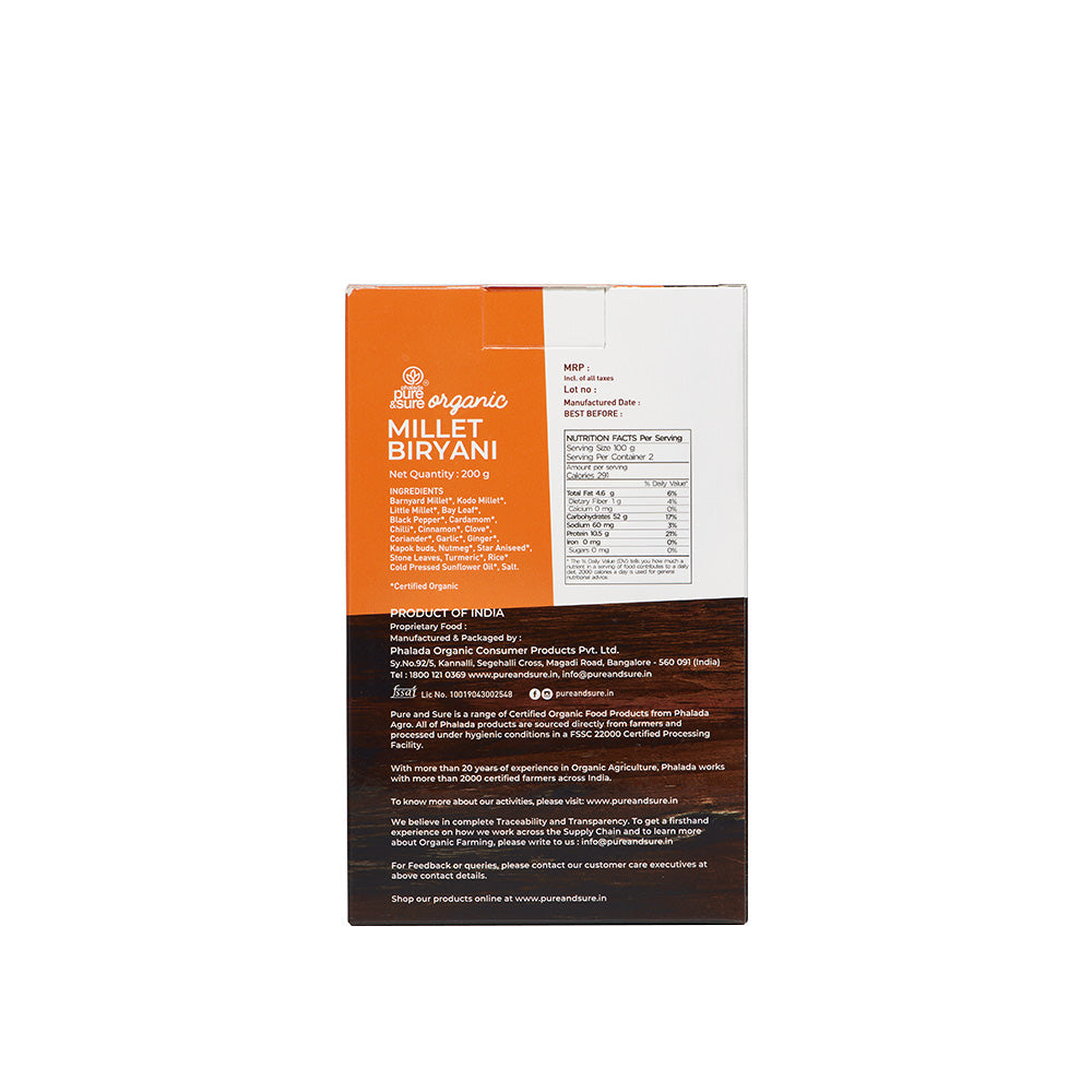 Pure & Sure Organic Millet Biryani 