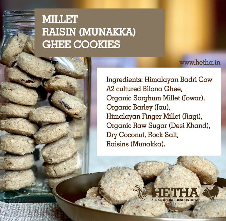 Hetha Millet Raisin (Munakka) Cookies with Ghee 