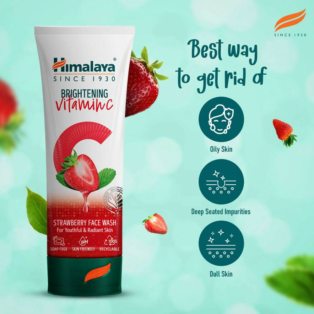 Himalaya Herbals Brightening Vitamin C Strawberry Face Wash - Distacart