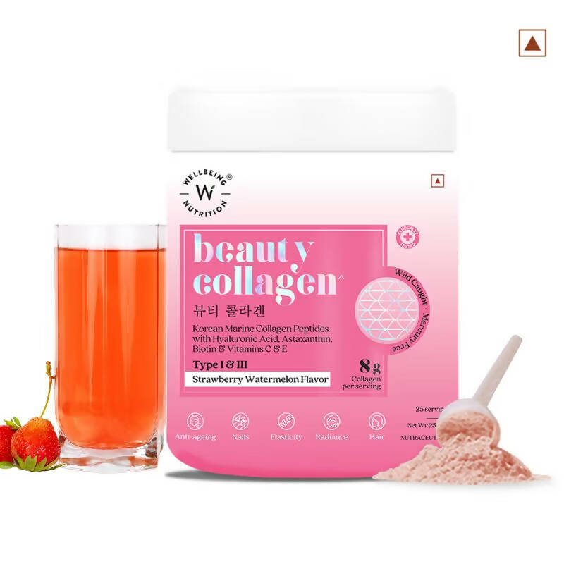Wellbeing Nutrition Beauty Korean Marine Collagen Peptides - Strawberry & Watermelon  Grab2Buy Wellbeing Nutrition Grab2Buy
