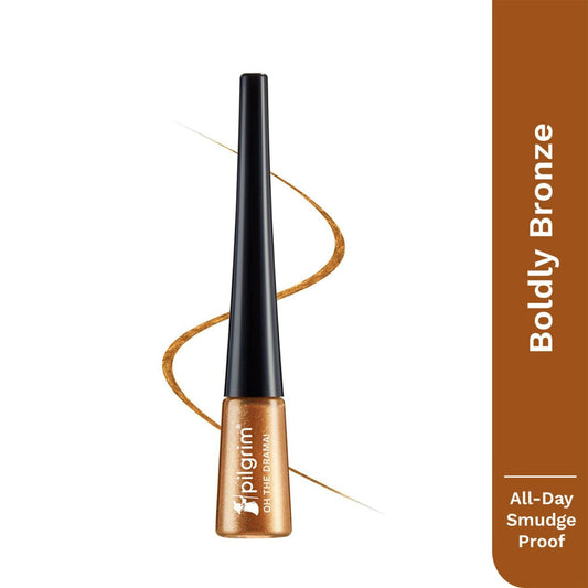 Pilgrim Metallic Eyeliner Boldly Bronze, Long Lasting & Smudge Proof Enriched With Argan Oil - Grab2buy
